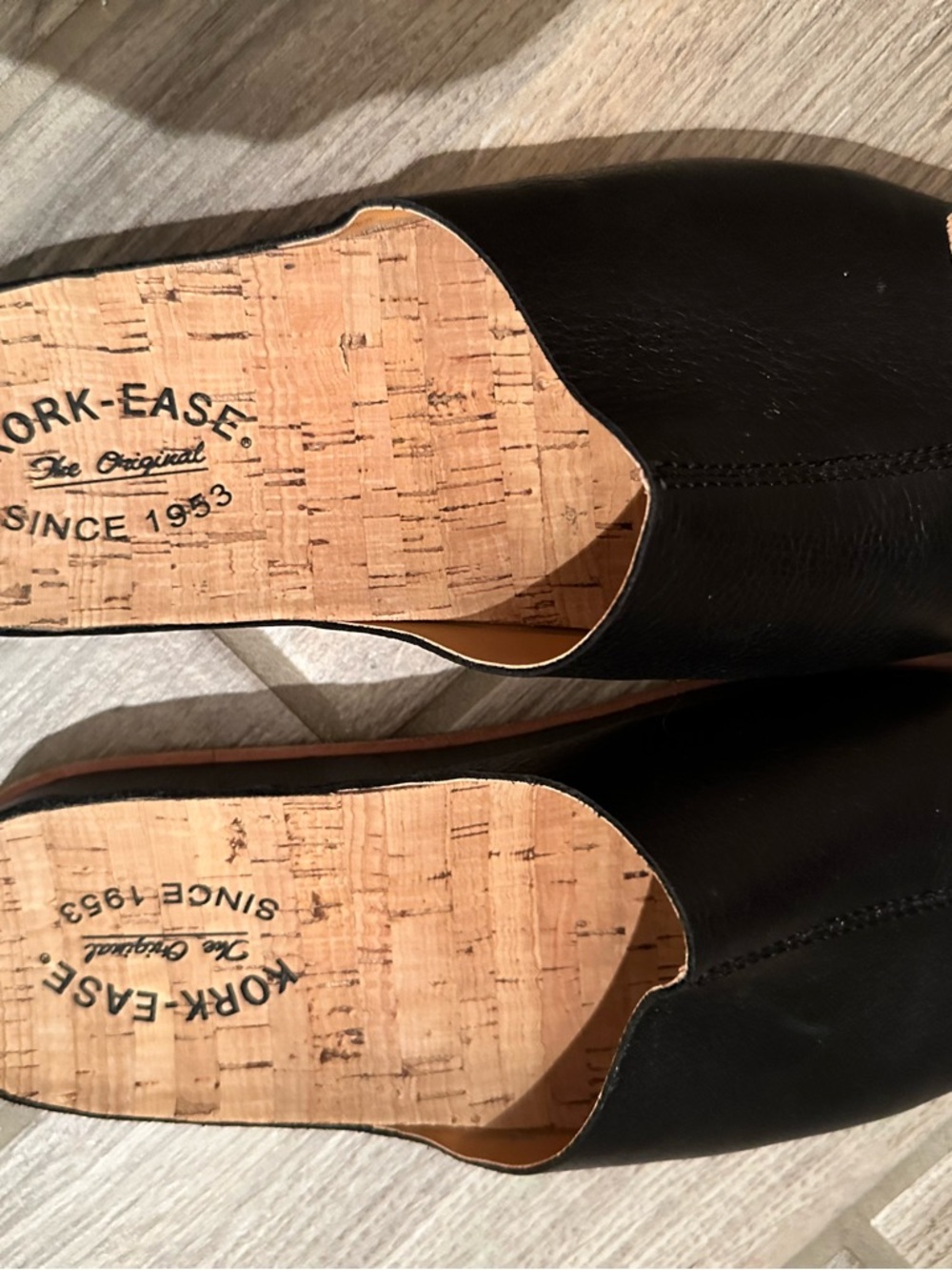 Kork-Ease Black Leather Slip-On Mule